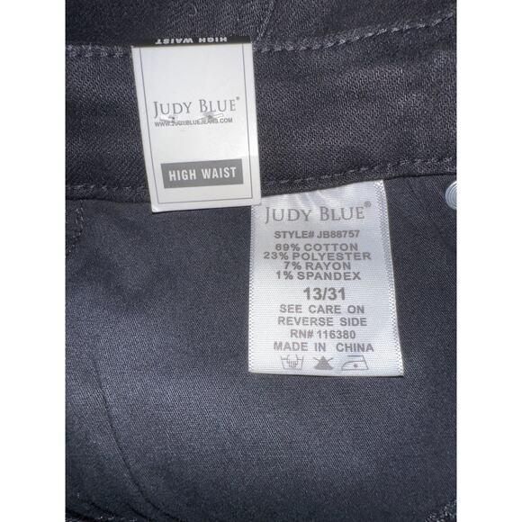 Judy Blue High Waist Tummy Control Skinny Black Denim Size13/31 Stretch Fit - Picture 6 of 7